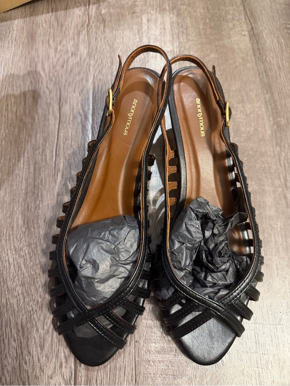 Women's Black Strappy Slingback Sandals - Anonymous Copenhagen Carminho Stiletto